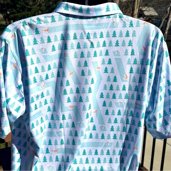 WAGGLE GOLF “Fox Hole” Men’s Print Polo 2XL - Picture 2 of 8